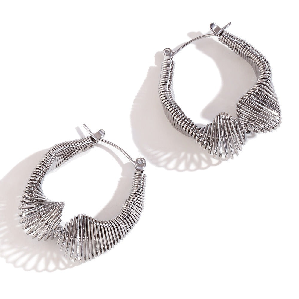 Twisted Coil Hoop Plated Earrings