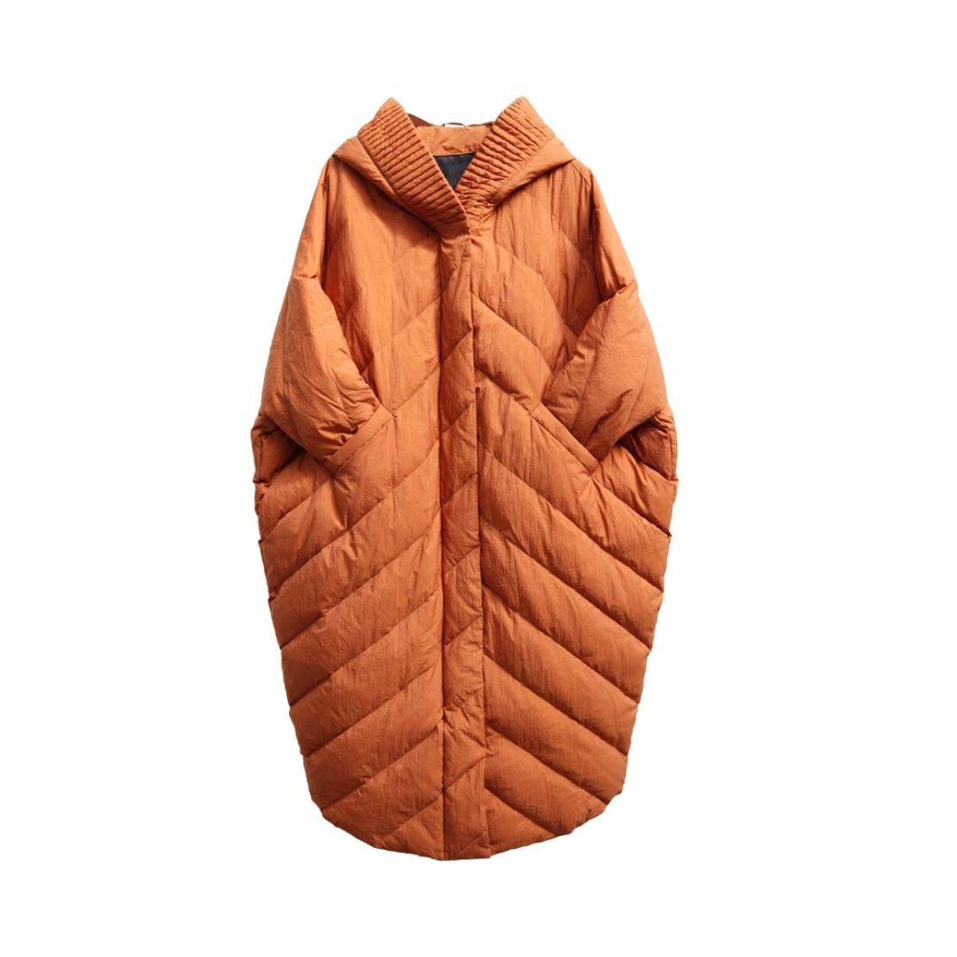 Cocoon Padded Coat with Bat Sleeves