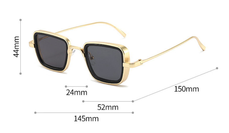 Square Metal Frame Colored Sunglasses