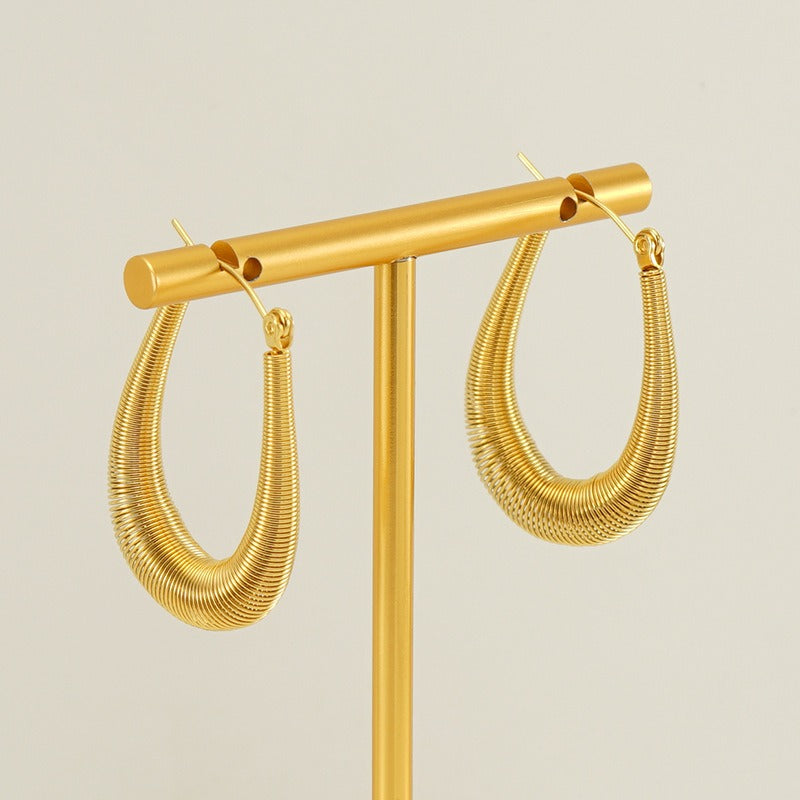 U-Shaped Coil Hoop Earrings