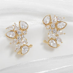 Zirconia Crystal Flower Earrings