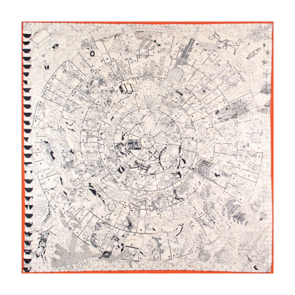 Twill Silk Playground Printed Square Scarf