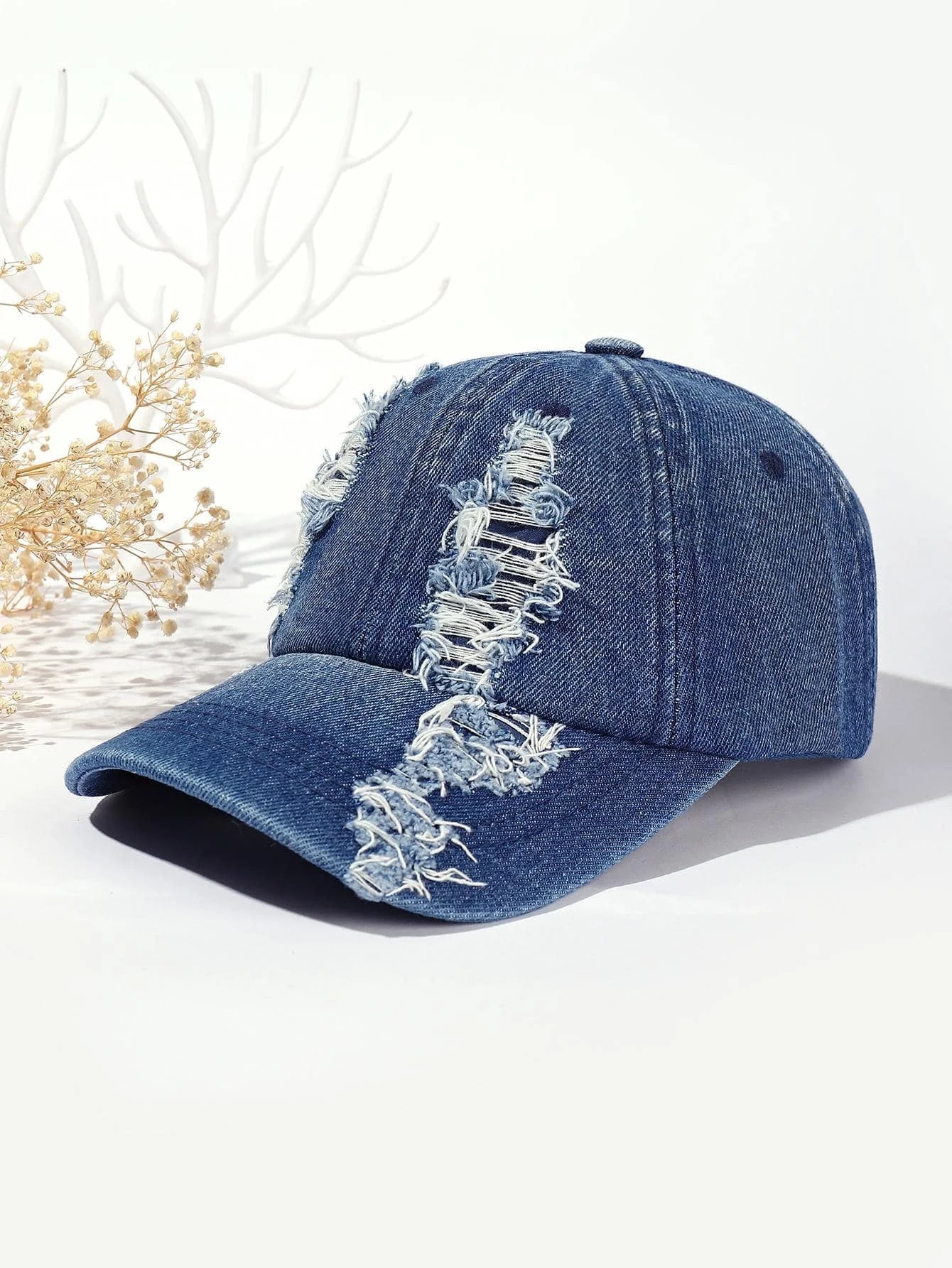 Frayed Denim Baseball Cap