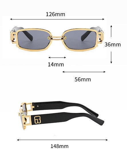 Pre Order:  Vintage Rectangle Tinted Lens Sunglasses