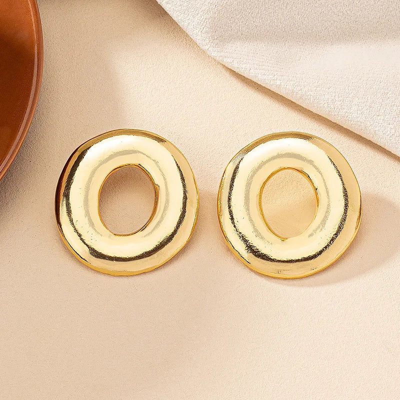 Circular Plated Stud Earrings