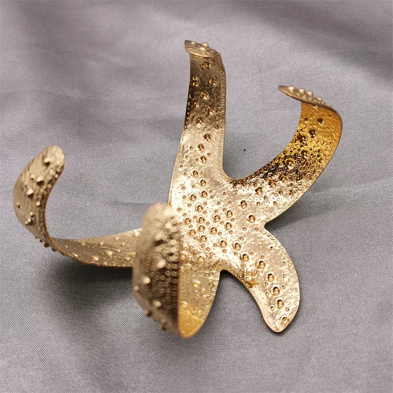 Exaggerated Wide Starfish Cuff Bracelet