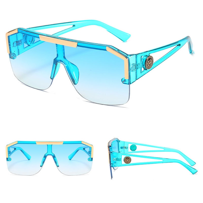 Oversized Square Semi-Rimless Sunglasses