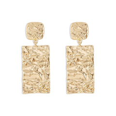 Geometric Retro Creative Alloy Pleated Earrings