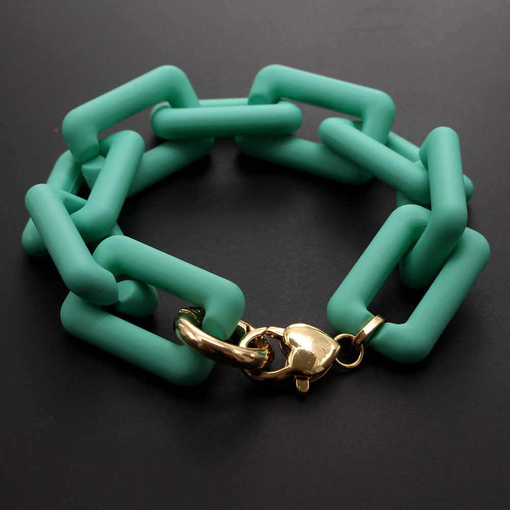 Matte Chain Resin Bracelet