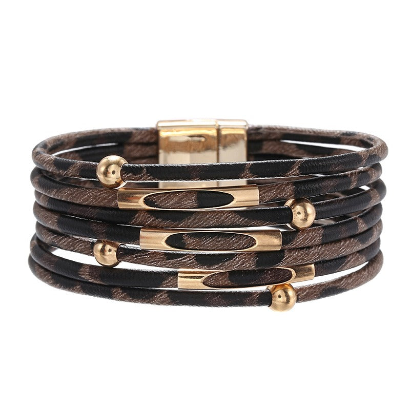 Leopard Print Loops Magnetic Bracelet