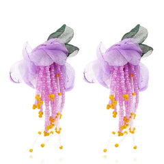 Bohemian Flower Beaded Drop Earrings