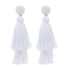 Bohemian Double Layered Tassel Earrings