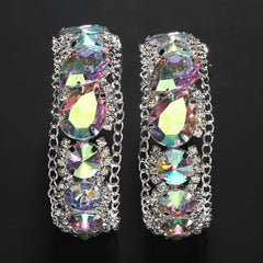 Waterdrop Rhinestones Hoop Earrings