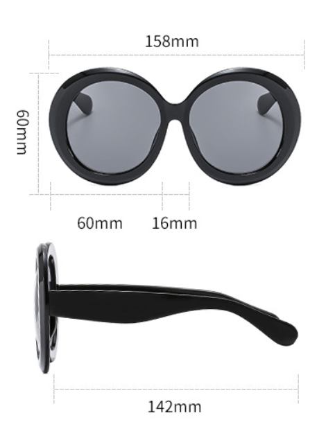 Oversized Gradient Round Sunglasses