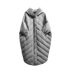 Cocoon Padded Coat with Bat Sleeves