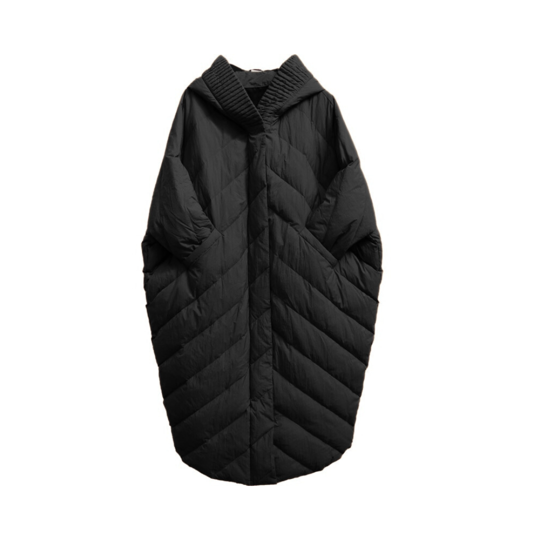 Cocoon Padded Coat with Bat Sleeves