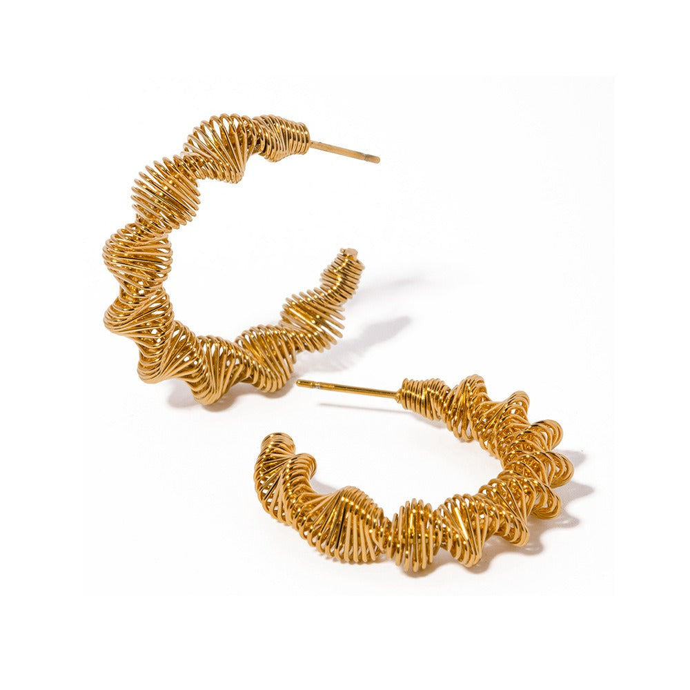 Twisted C-shaped Earrings