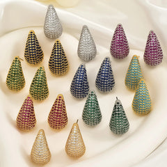 Chunky Zircon Teardrop Stud Earrings