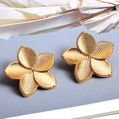 Textured Floral Stud Earrings