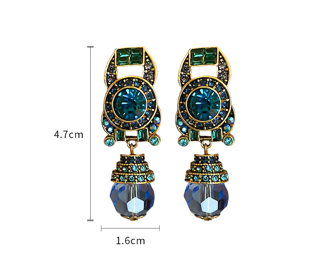 Azure Dangling Clip Earrings