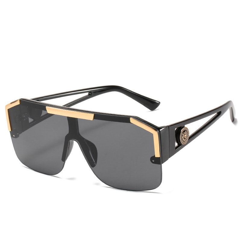 Oversized Square Semi-Rimless Sunglasses