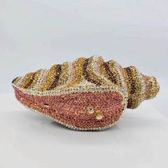 Rhinestones Conch Metal Clutch Bag