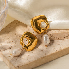 Fresh Water Pearl Gold-Plated Earrings