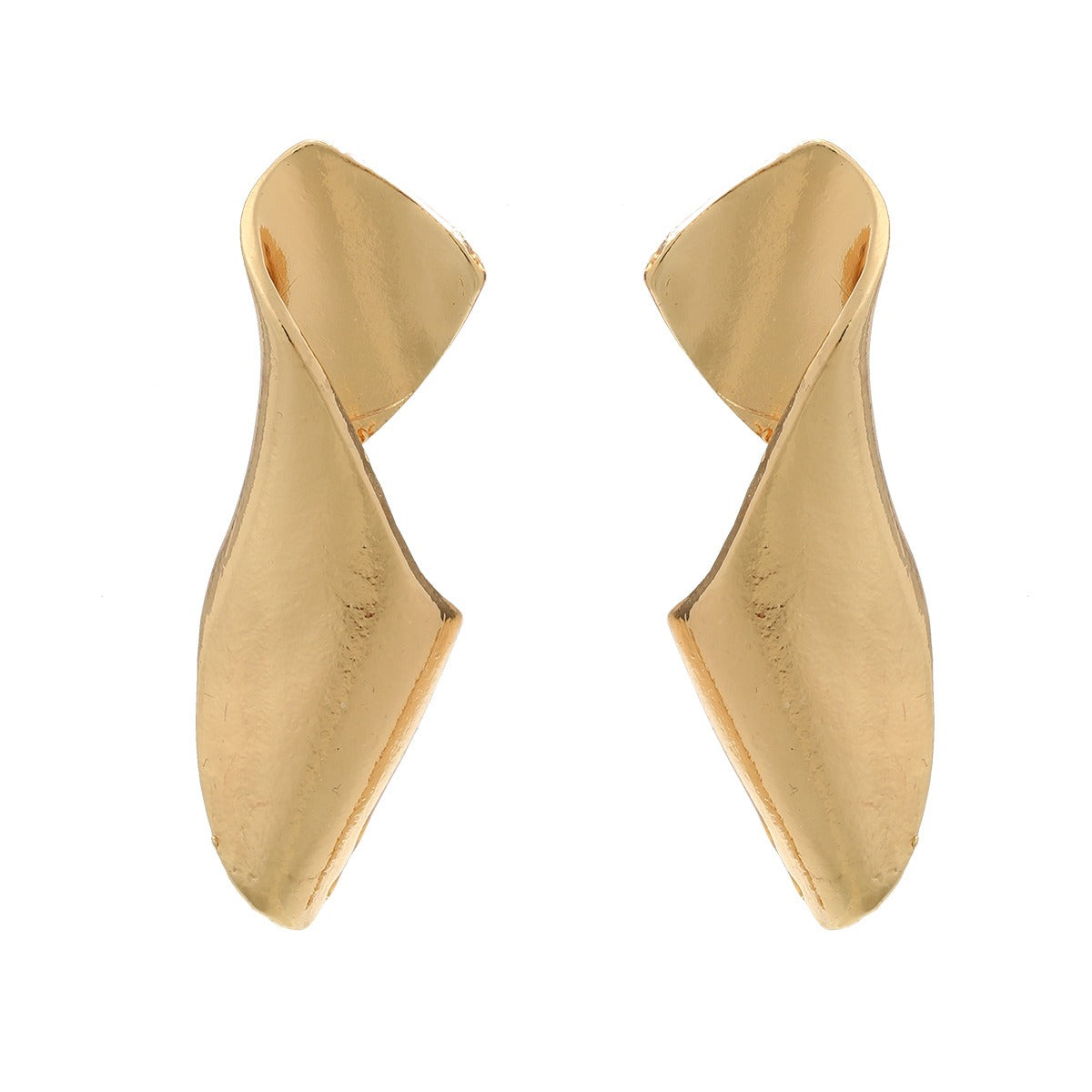 Pre Order:  Thick Metal Sheet Curve Earrings