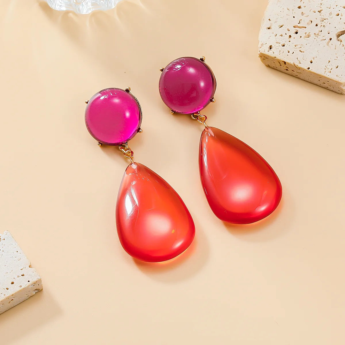 Waterdrop Resin Pendant Earrings