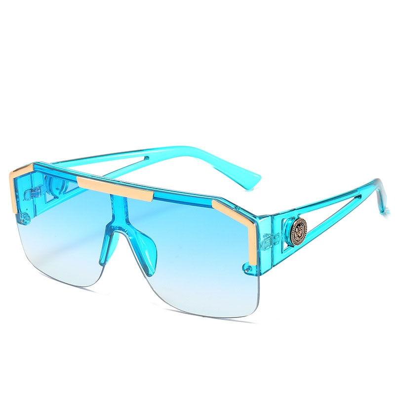 Oversized Square Semi-Rimless Sunglasses