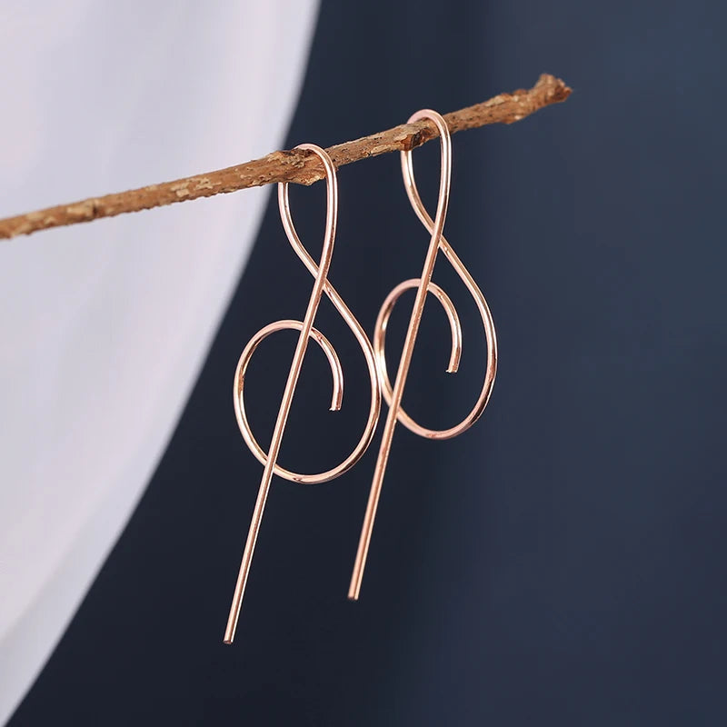 Rose Gold Note Earrings