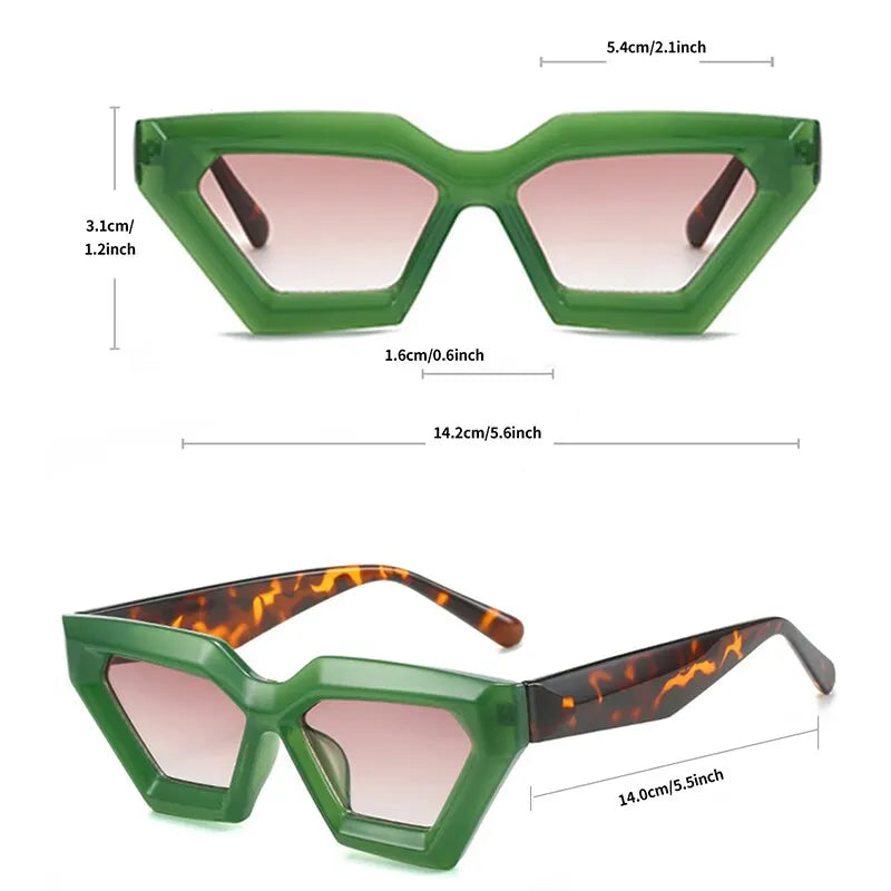 Geometric Thick Frame Sunglasses