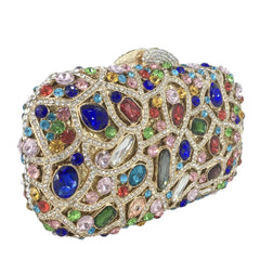 Gemstones Embellished Mini Clutch Bag