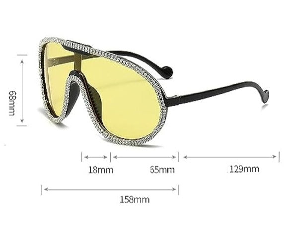 Rhinestones Large Frame Sunglasses