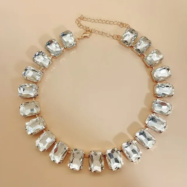 Luxury Adjustable Crystal Chain Choker Necklace