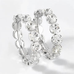 Exaggerate Rhinestone Hoop Earrings