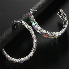 Luxury Waterdrop Rhinestones Hoop Earrings