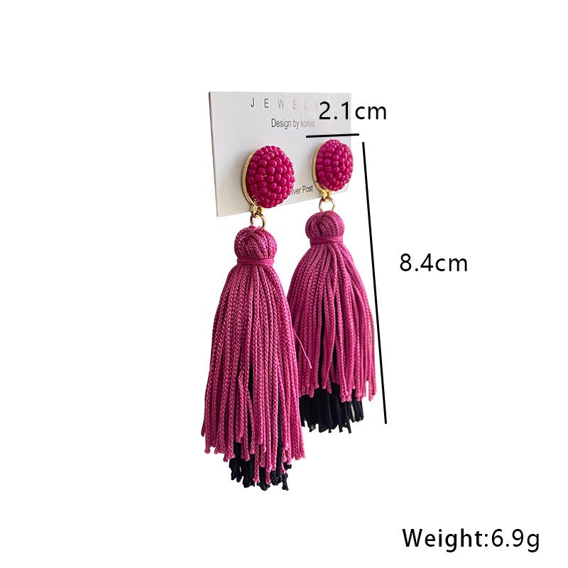 Bohemian Double Layered Tassel Earrings