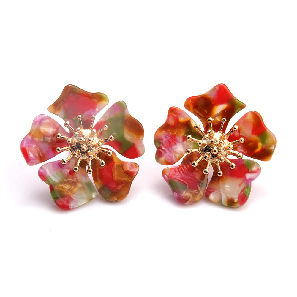 Flower Blooms Large Stud Earrings