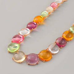 Multicolor Alloy Resin Choker Necklace