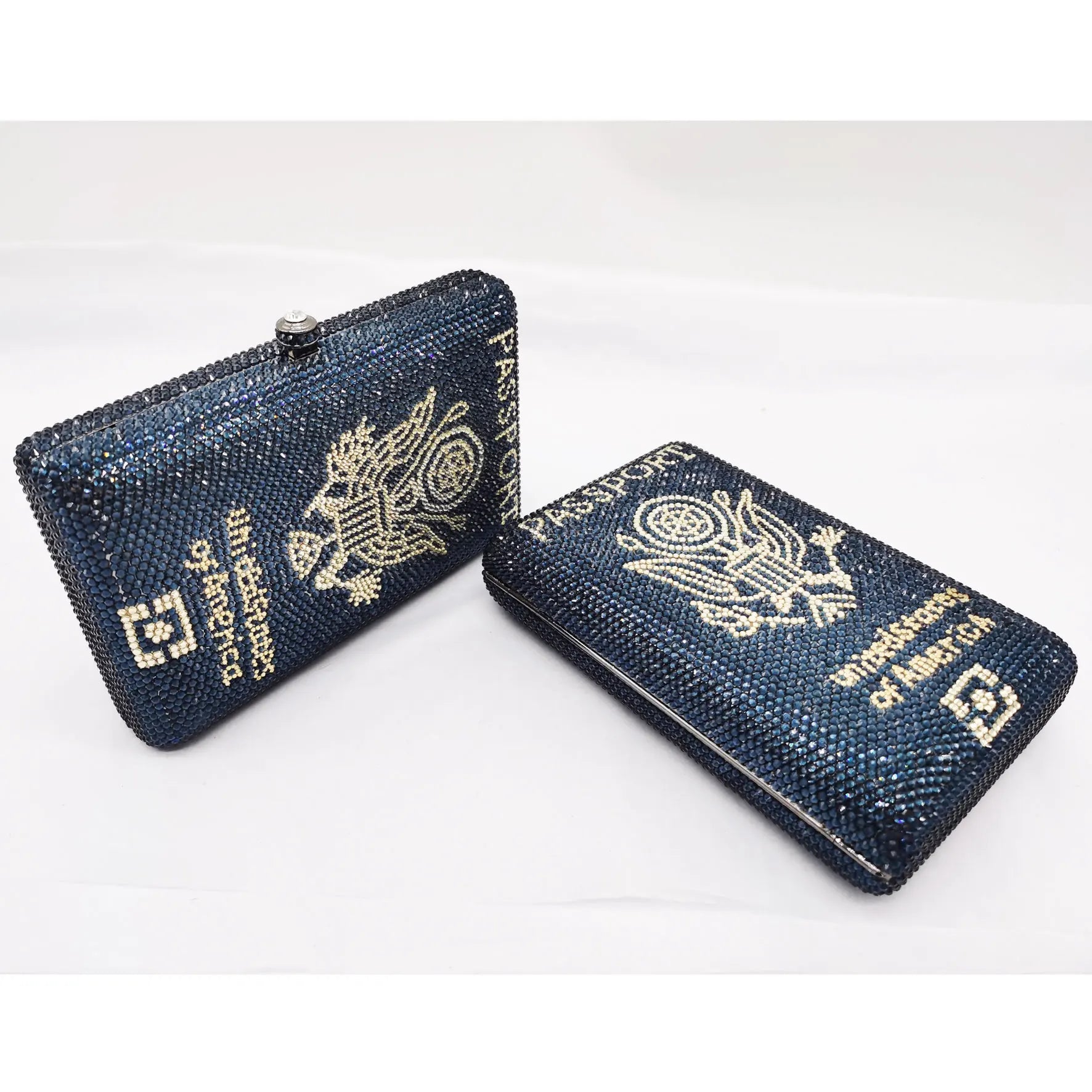 Passport Rhinestones Clutch Bag