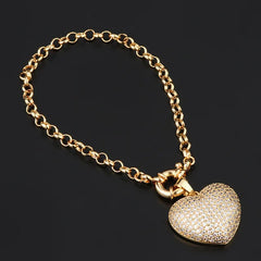 Heart Micro-Set Zircon Plated Bracelet