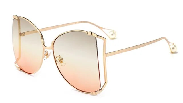 Pearl Temple Tips Square Sunglasses