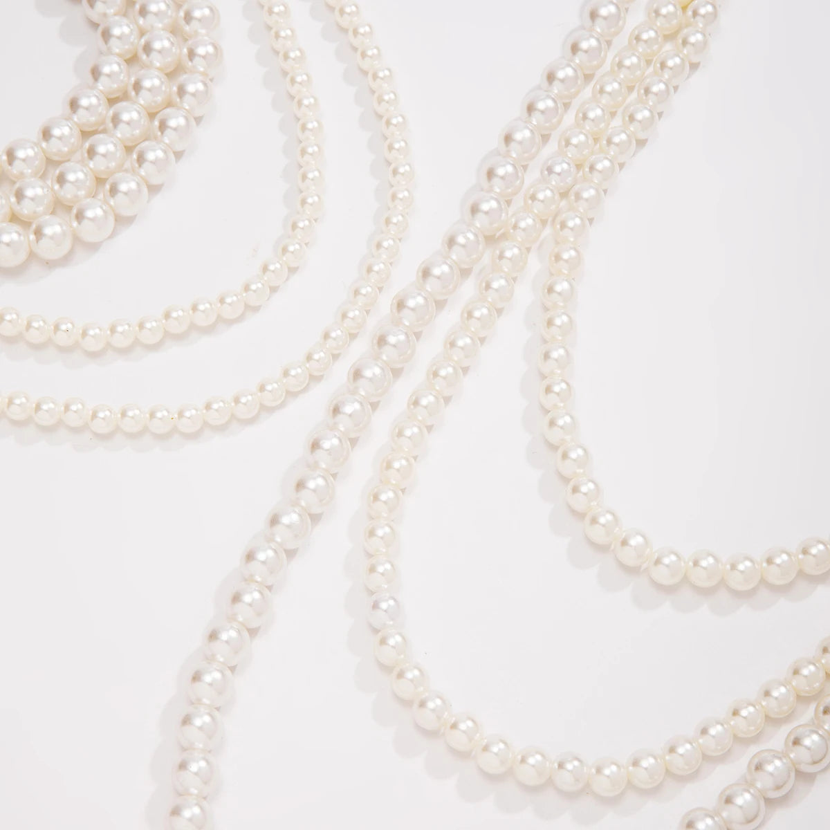 Elegant Multi-Layer Long Faux Pearl Necklace