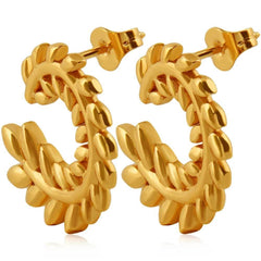 Pre Order:  Pinnate C-Shape Earrings