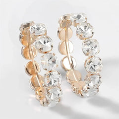 Exaggerate Rhinestone Hoop Earrings