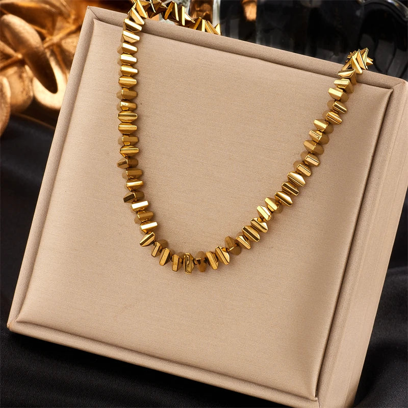 Beads Strand Gold Plated Necklace