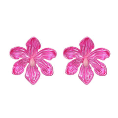 Exaggerated Colorful Alloy Flower Earrings