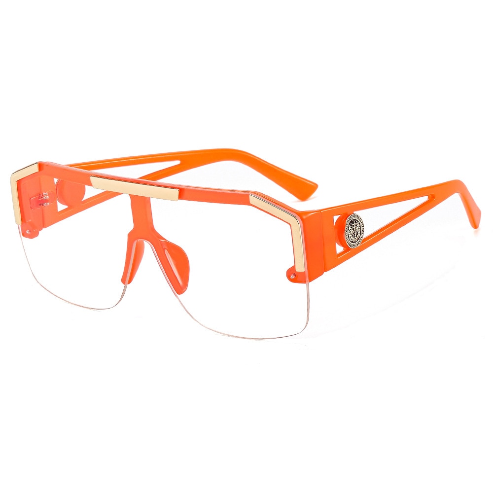 Oversized Square Semi-Rimless Sunglasses