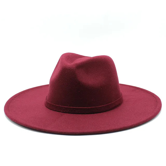 Wide Brim Felt Fedora Hat